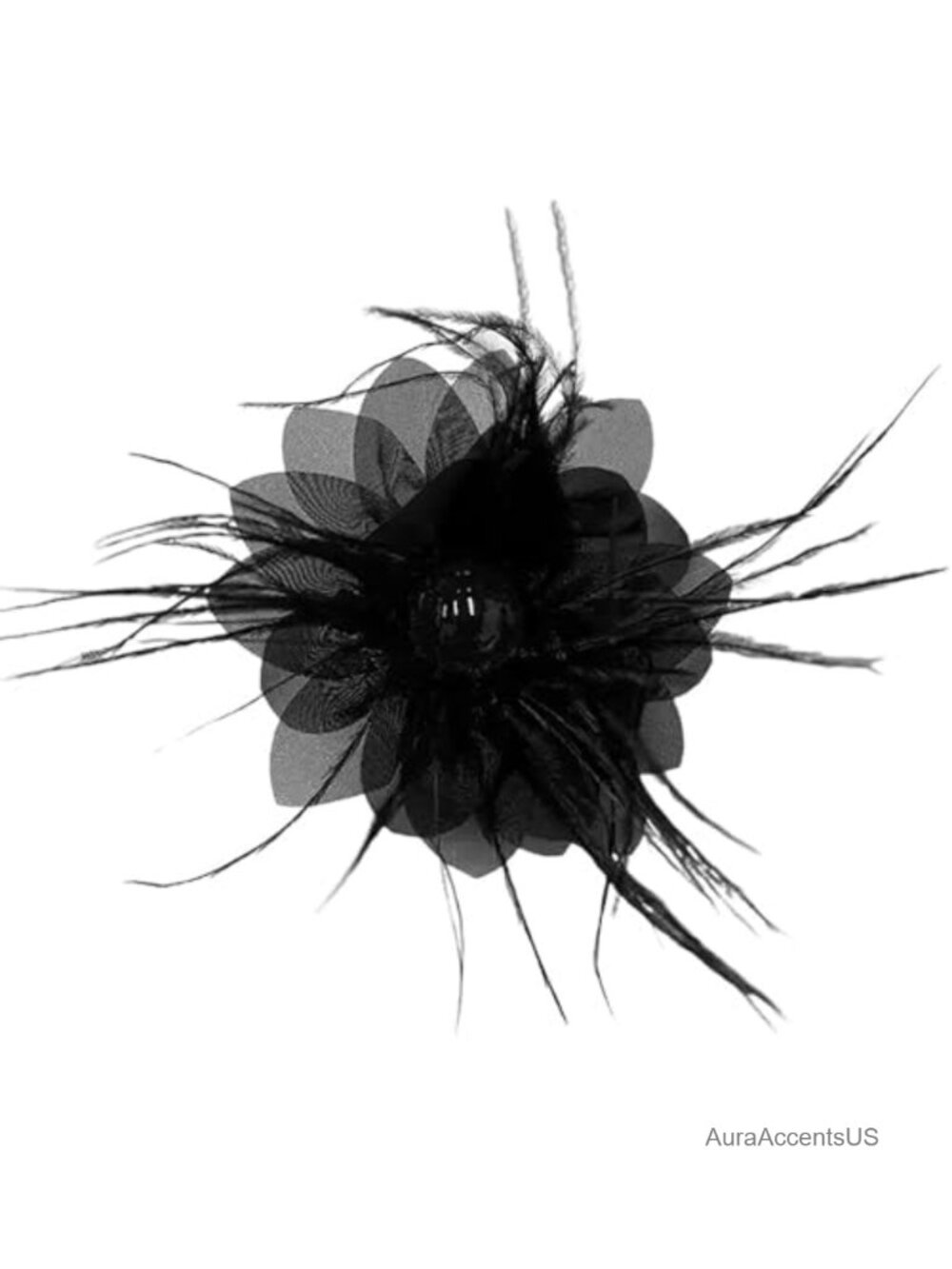 Elegant Feather Flower Fascinator Hair Clip & Lapel Pin for Weddings